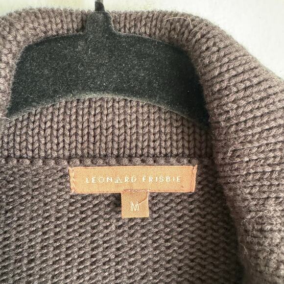 Leonard Frisbie Peru 100% PIMA Cotton Black Knit Casual Button Down Cardigan M - Picture 2 of 12